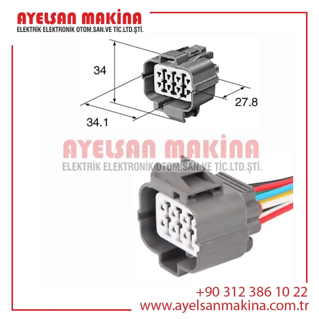 6189-0134/dj7088-2-21 8 Pin Kablolu Soket